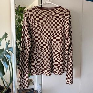 Paloma Wool checkered long sleeve top